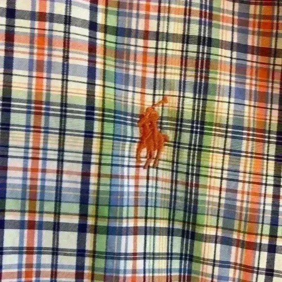 Ralph Lauren Button Down Green and Orange Size XXL - Picture 3 of 8